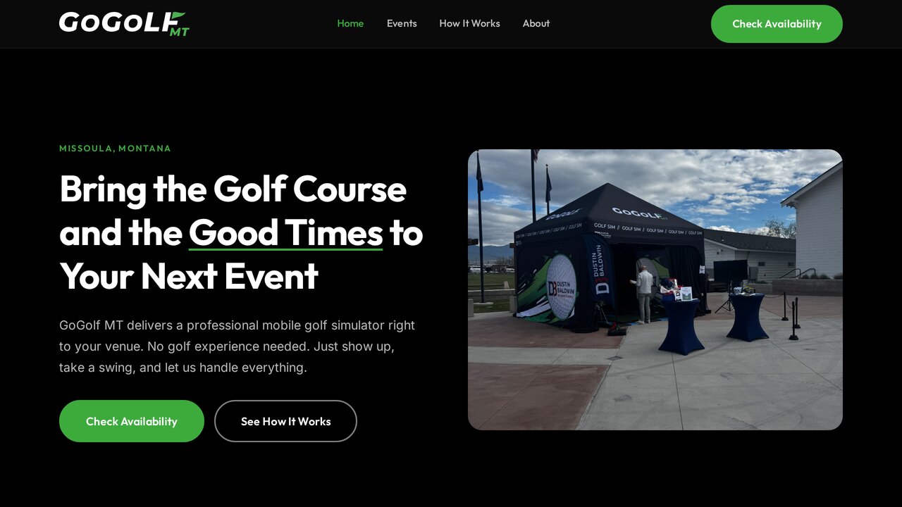 GoGolf MT homepage